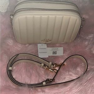 Coach Jes Ivory Crossbody With Linear Quilting Leather C1569